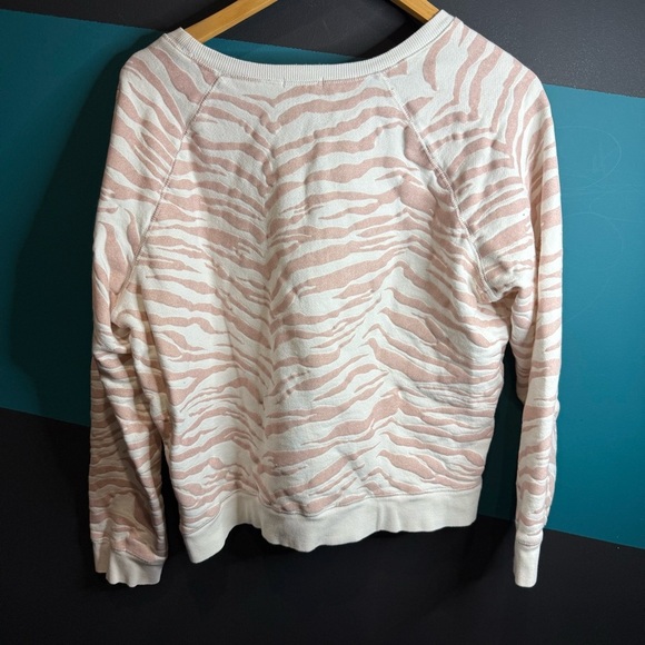 Rails Pink and White Crew Neck Sweater with Zebra Print - Picture 5 of 12